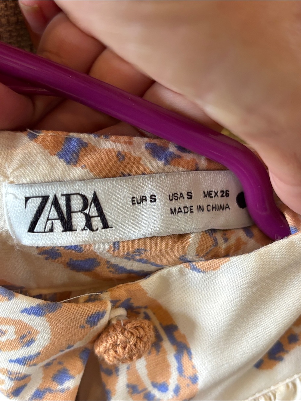 NWOT Zara Belted Paisley Printed Halter Mini Dress Tan Cream size Small - Picture 3 of 7